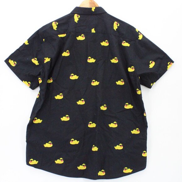 Vintage Molokai Surf Shirt Mens Black Short Sleeve Bath Duck Graphic Collared XL - Picture 7 of 9